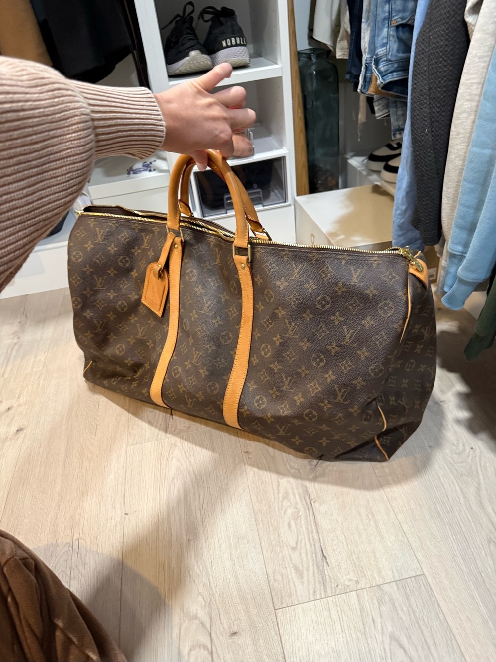 Louis Vuitton Monogram Travel Duffel in Brown and Tan Keepall 60